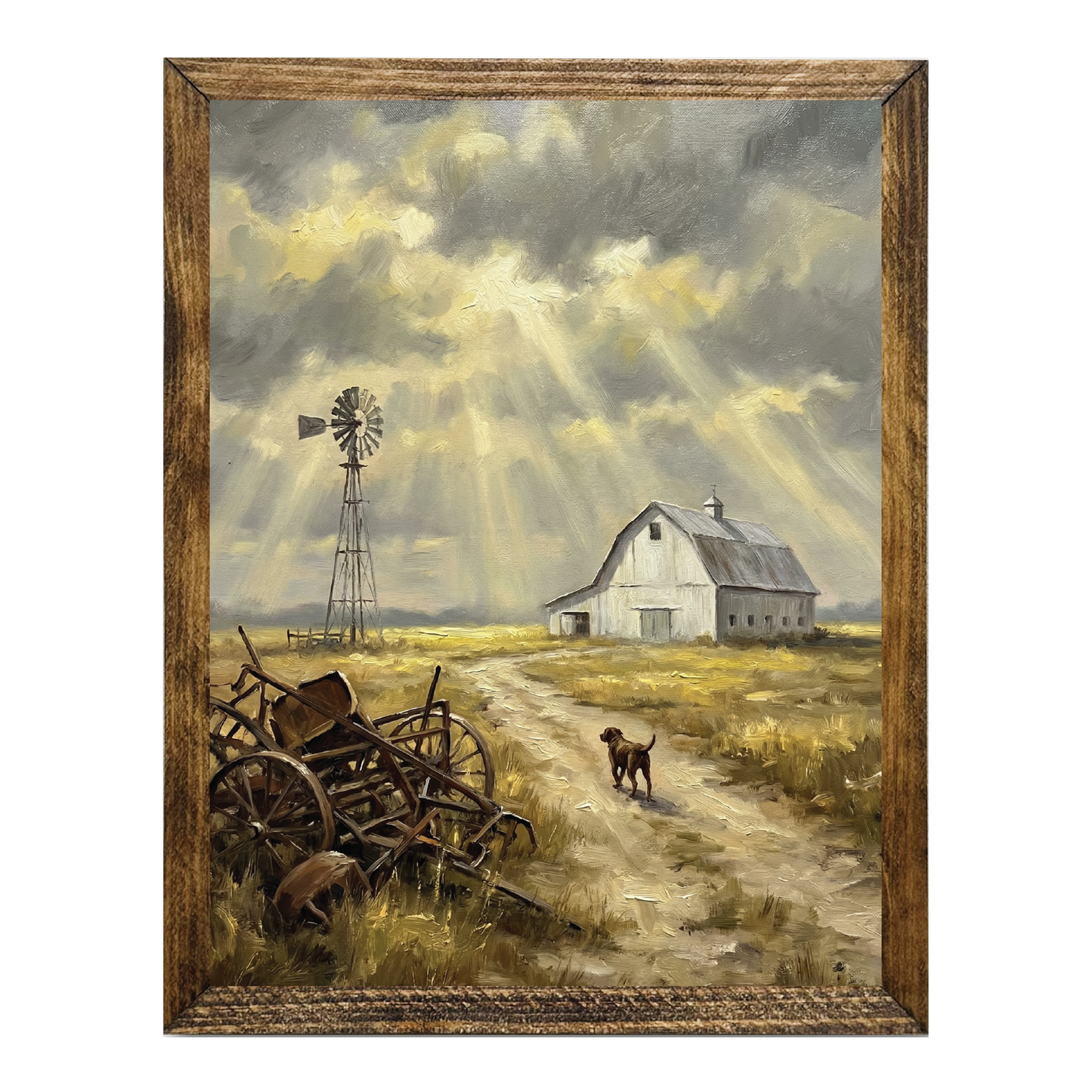 TIMBERLAND FRAME SUNNY FARMHOUSE DOG WINDMILL