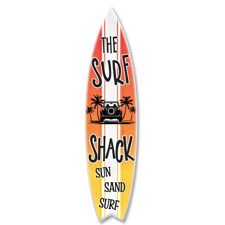 MINI 23" SURF BOARD WALL ACCENT SURF SHACK SUNSET