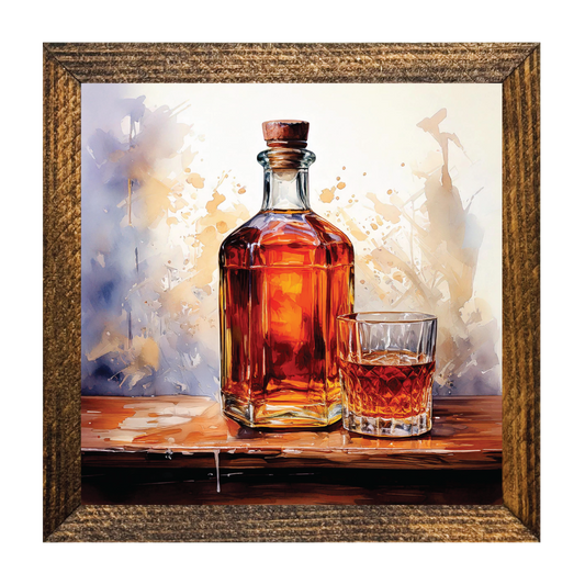 ARTISTIC SERIES TIMBERLAND- WHISKEY BOTTLE AND GLASS