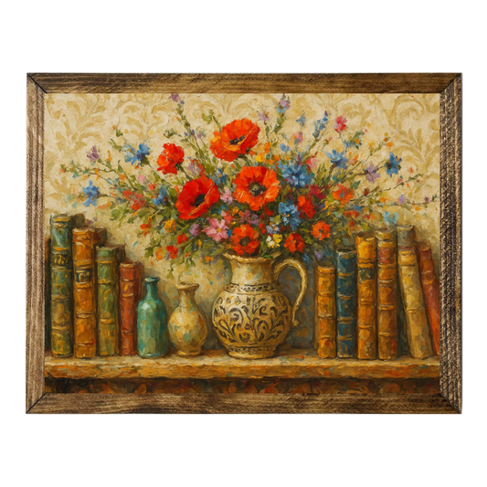 ARTISTIC SERIES TIMBERLAND-FLORAL BOOKCASE ART