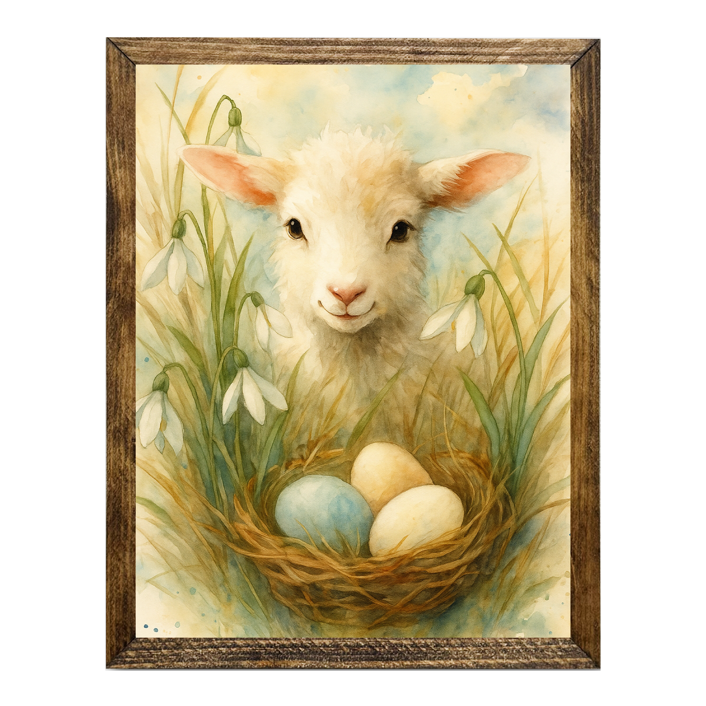ARTISTIC SERIES TIMBERLAND-CUTE LAMB AND EASTER EGG BASKET