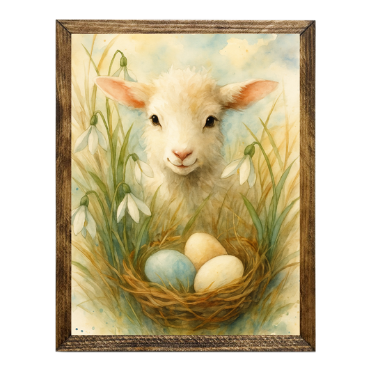 ARTISTIC SERIES TIMBERLAND-CUTE LAMB AND EASTER EGG BASKET