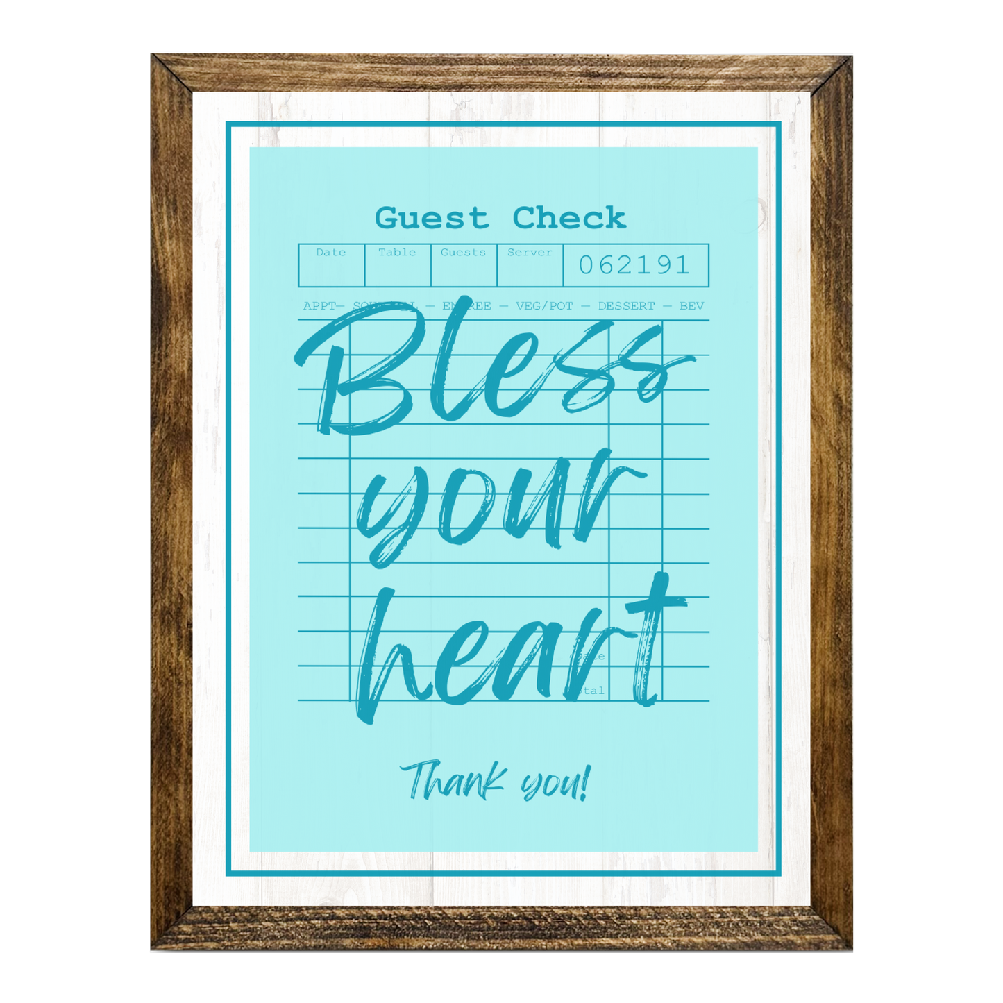 TIMBERLAND "GUEST CHECK SERIES"-BLESS YOUR HEART
