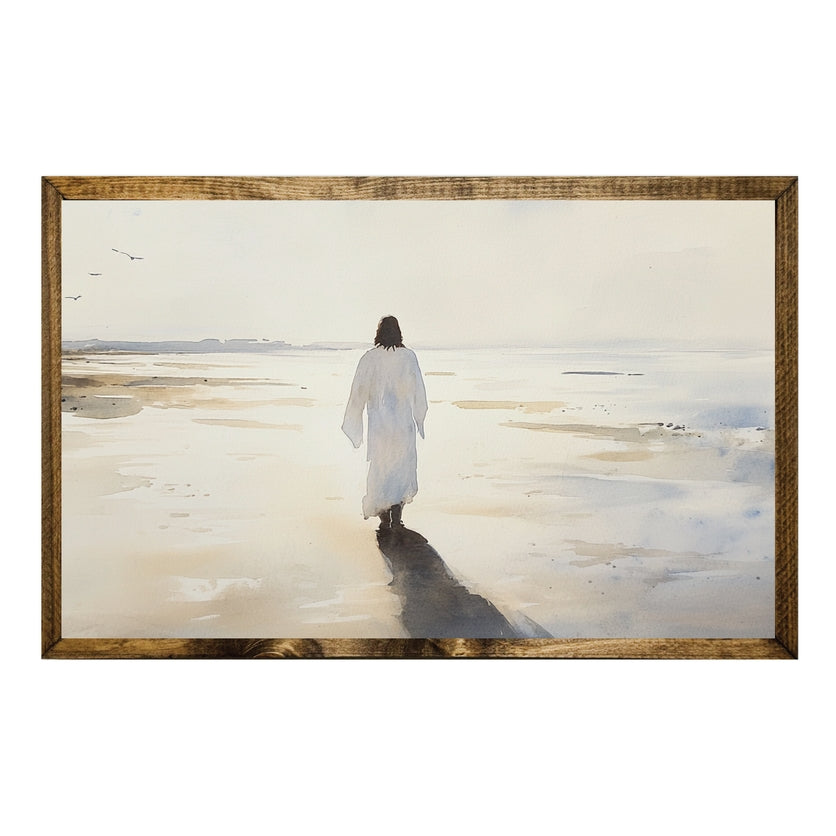 TIMBERLAND FRAME JESUS WALKING BY THE SEA–PEACEFUL CHRISTIAN