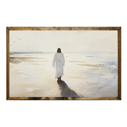 TIMBERLAND FRAME JESUS WALKING BY THE SEA–PEACEFUL CHRISTIAN