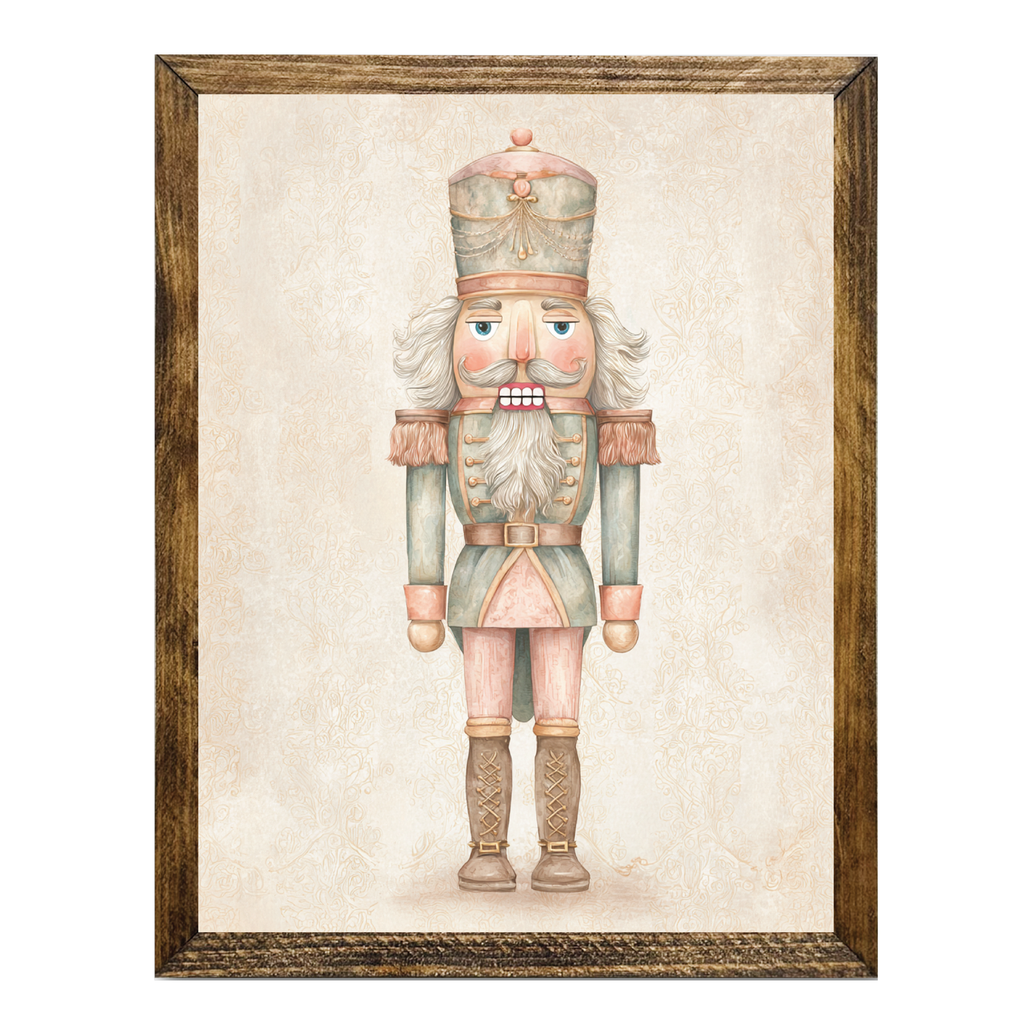 ARTISTIC SERIES NUTCRACKER ART-WATERCOLOR GOLD CREAM CORAL