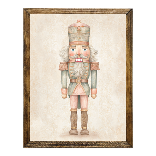 ARTISTIC SERIES NUTCRACKER ART-WATERCOLOR GOLD CREAM CORAL