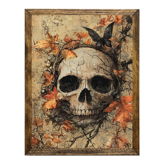 ARTISTIC SERIES-Harvest Haunting – Gothic Botanical Skull 2