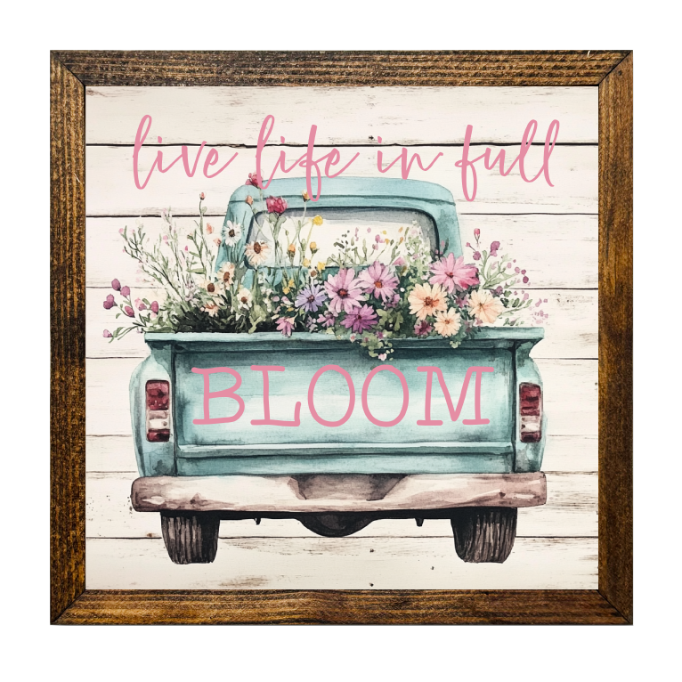 TIMBERLAND FRAME LIVE LIFE FULL BLOOM TRUCK AND FLOWERS