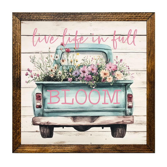 TIMBERLAND FRAME LIVE LIFE FULL BLOOM TRUCK AND FLOWERS