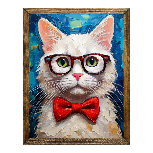 ARTISTIC SERIES TIMBERLAND- ANIMALS WITH GLASSES WHITE CAT