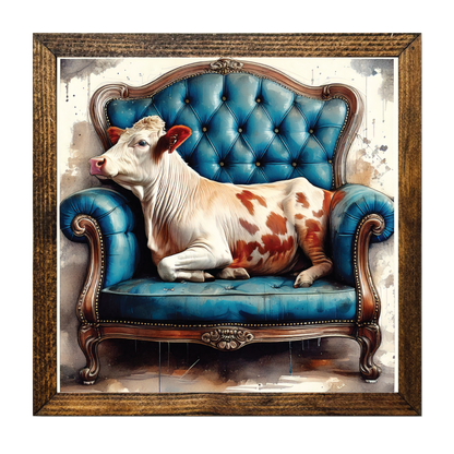 ARTISTIC SERIES TIMBERLAND-COW SITTING ON A COUCH