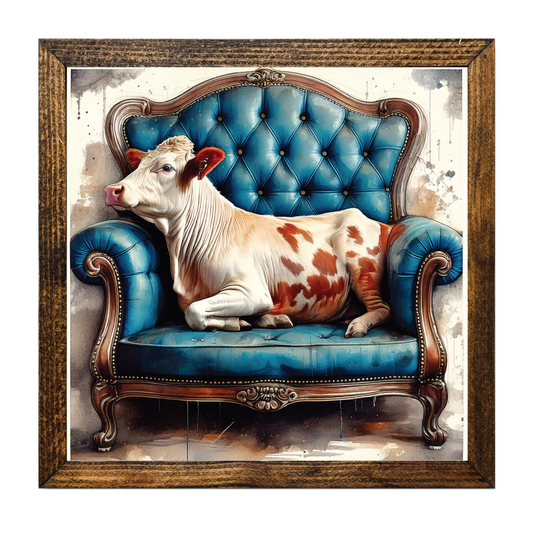 ARTISTIC SERIES TIMBERLAND-COW SITTING ON A COUCH