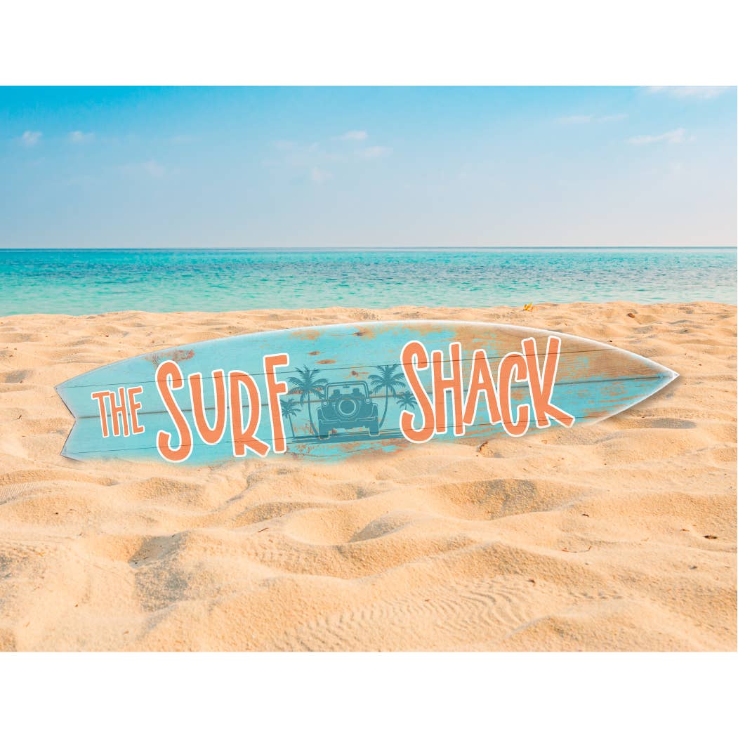 SURF BOARD WALL ACCENT SURF SHACK TEAL HORIZONTAL
