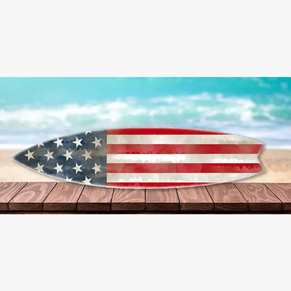SURF BOARD WALL ACCENT US FLAG