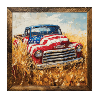 ARTISTIC SERIES TIMBERLAND-TRUCK W/ AMERICAN FLAG PAINTING