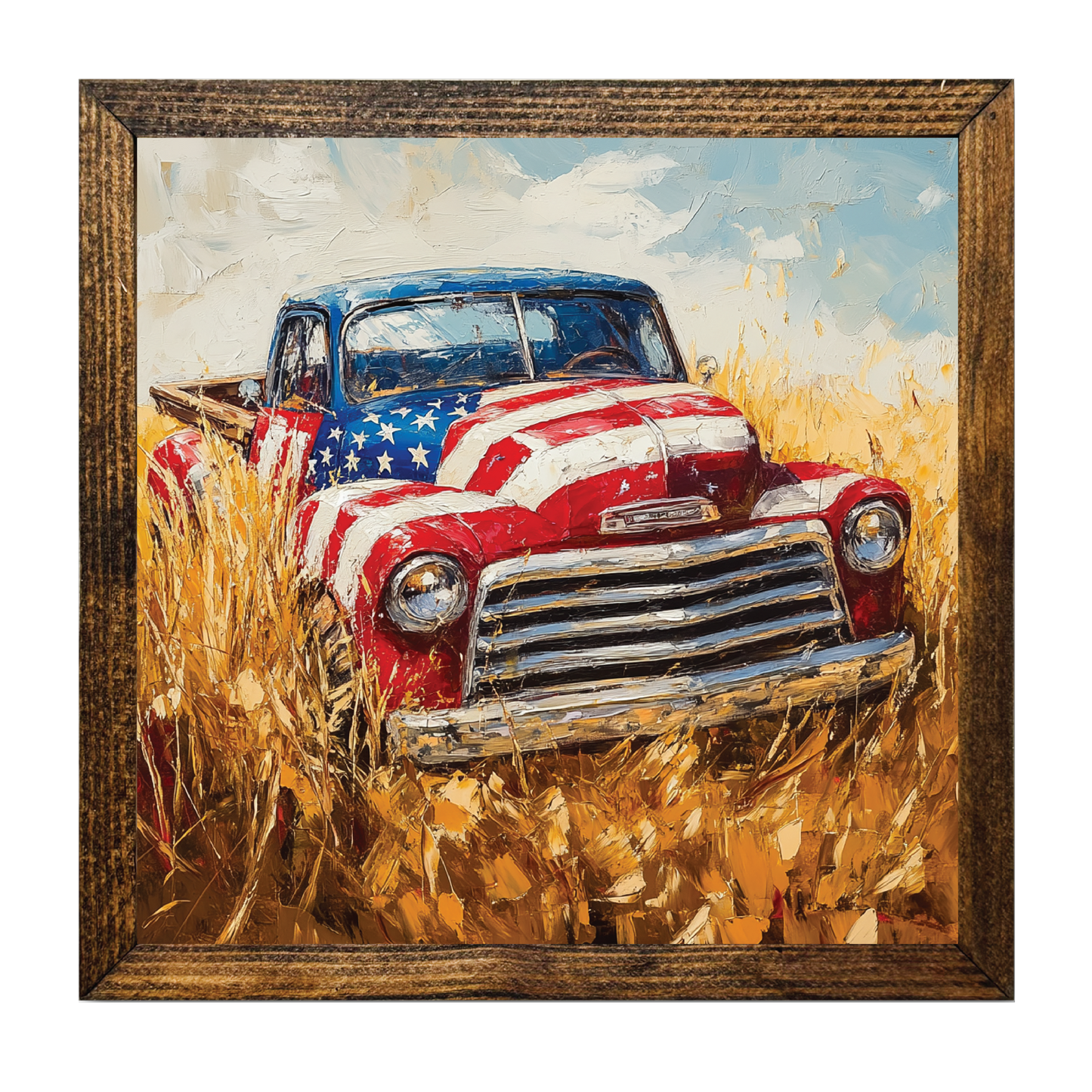 ARTISTIC SERIES TIMBERLAND-TRUCK W/ AMERICAN FLAG PAINTING