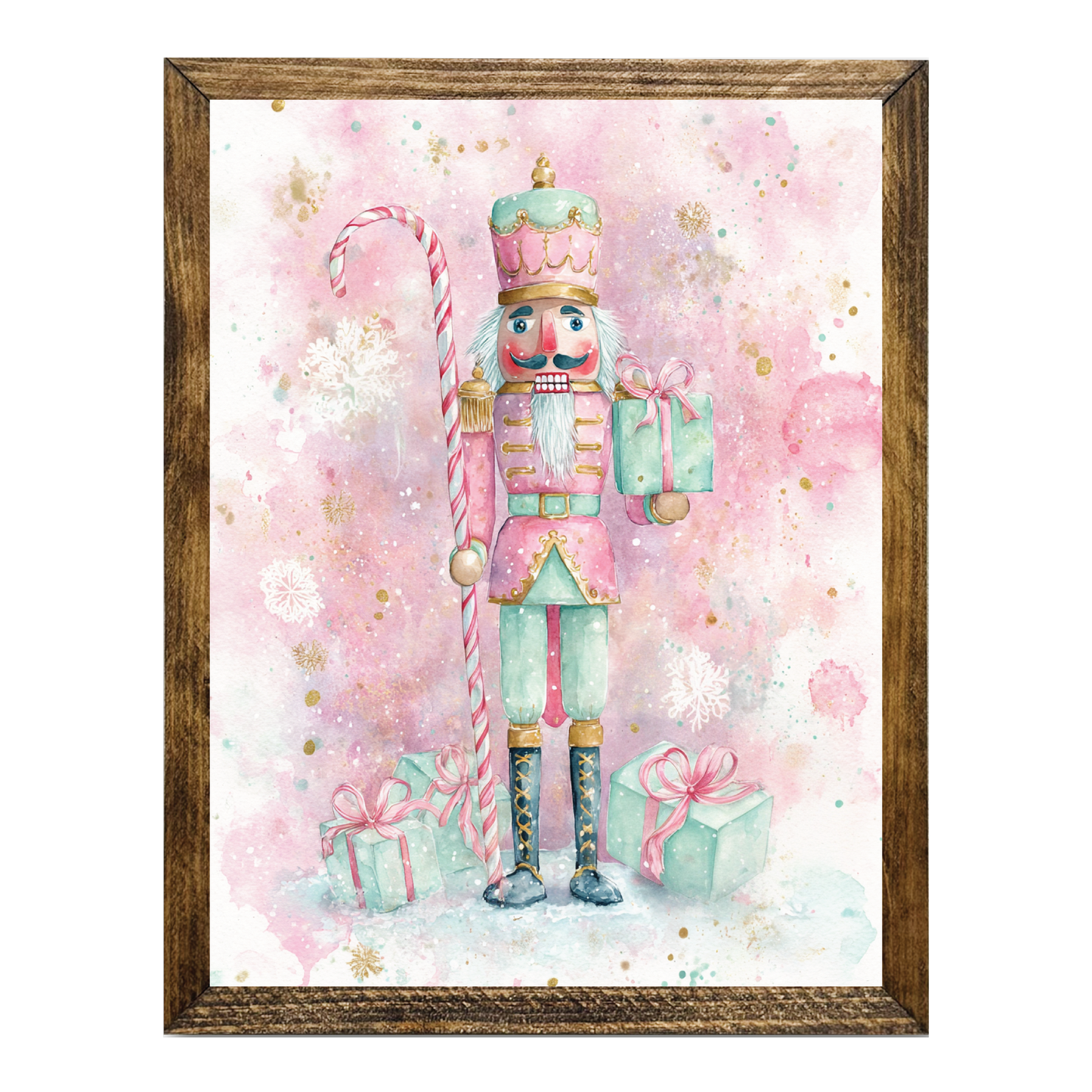 ARTISTIC SERIES NUTCRACKER ART- WATERCOLOR PINK MINT