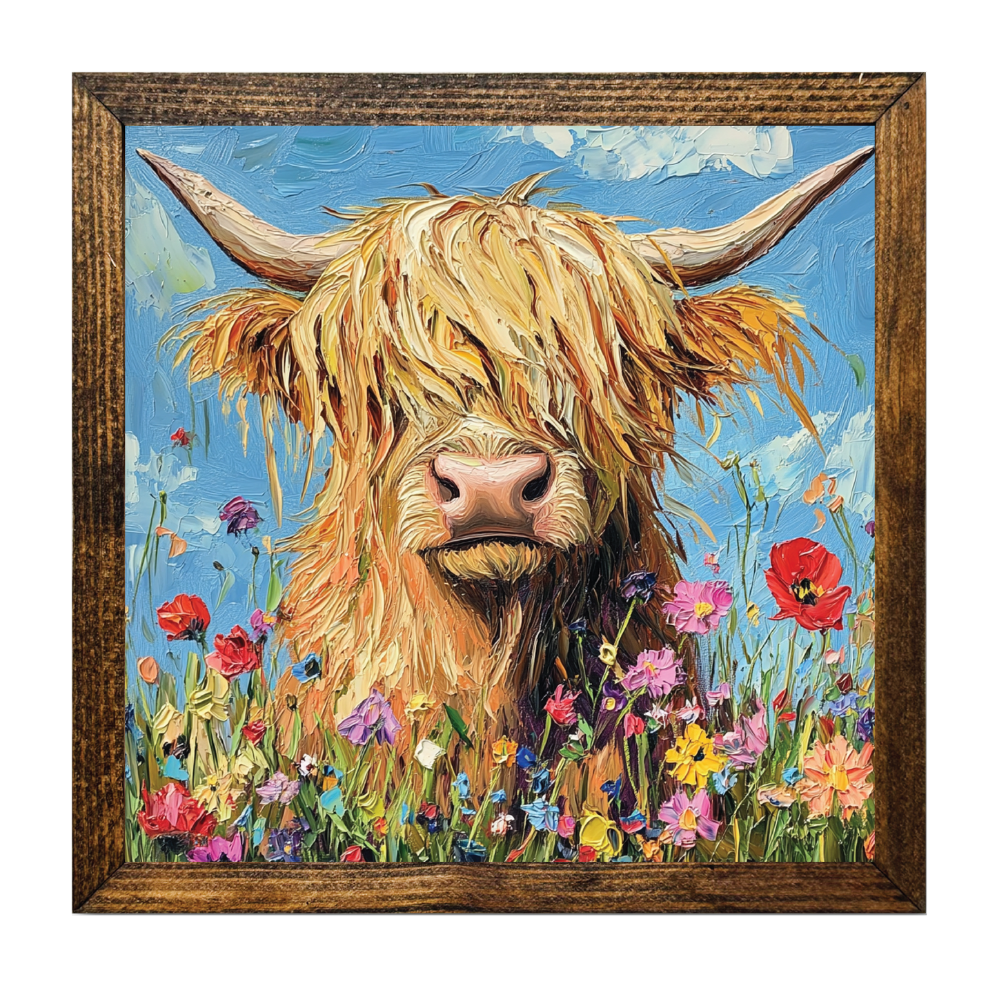 ARTISTIC SERIES TIMBERLAND-HIGHLAND COW FLWRS PALETTE KNIFE