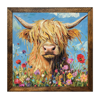 ARTISTIC SERIES TIMBERLAND-HIGHLAND COW FLWRS PALETTE KNIFE