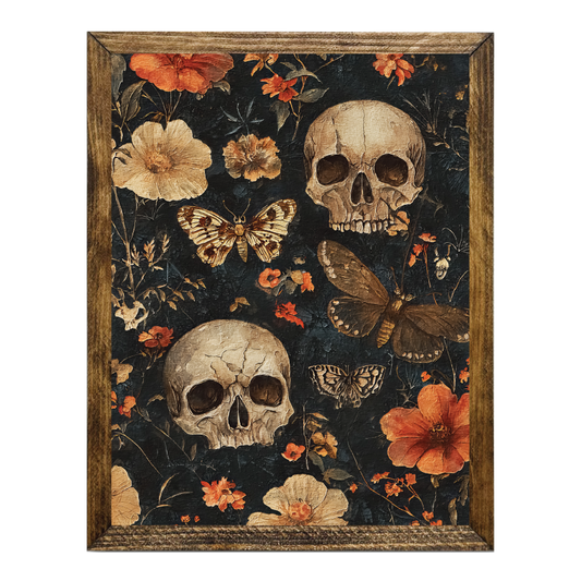 ARTISTIC SERIES-Harvest Haunting – Gothic Botanical Skull 3