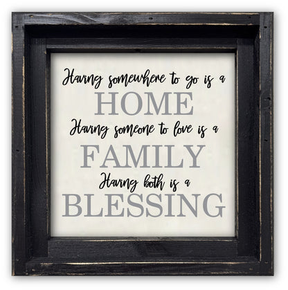 FRAMED CANVAS HOME FAMILY BLESSING