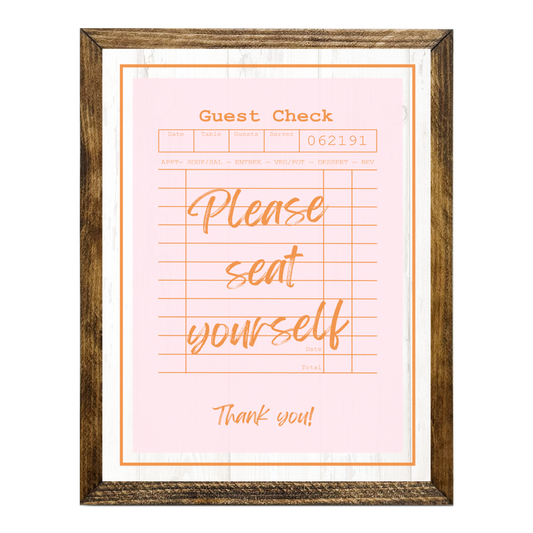 TIMBERLAND "GUEST CHECK SERIES"- PLEASE SEAT YOURSELF