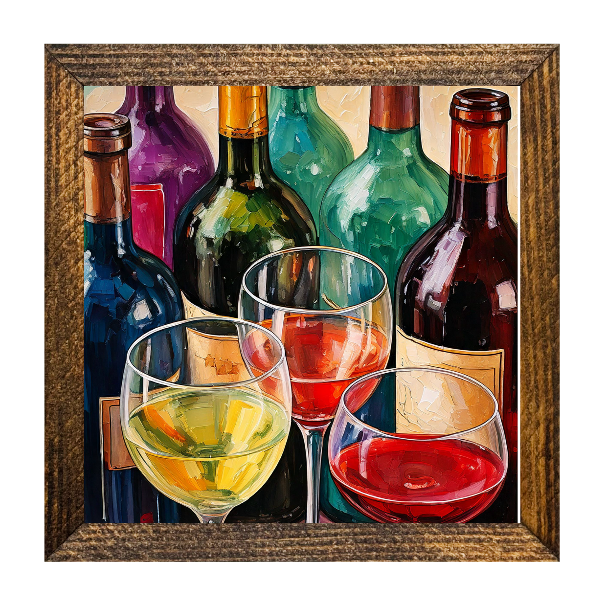 ARTISTIC SERIES TIMBERLAND- WINE BOTTLES AND GLASSES OF WINE