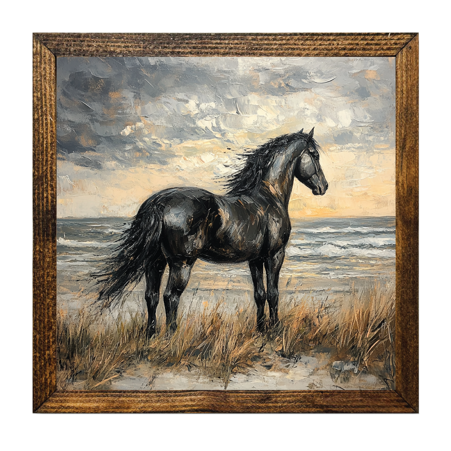 ARTISTIC SERIES TIMBERLAND-BLACK HORSE NEAR THE WATER