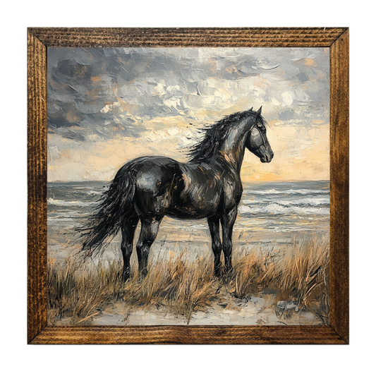 ARTISTIC SERIES TIMBERLAND-BLACK HORSE NEAR THE WATER