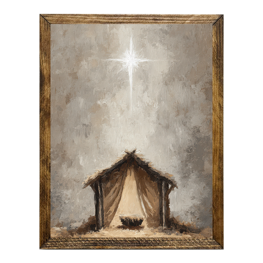 TIMBERLAND FRAME "WALK WITH HIM SERIES" MANGER ART