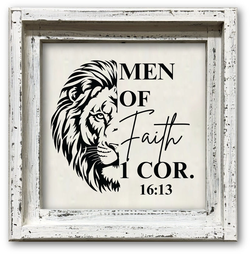 FRAMED CANVAS MEN OF FAITH LION