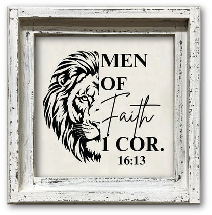 FRAMED CANVAS MEN OF FAITH LION