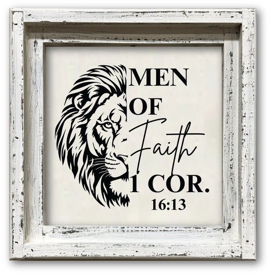 FRAMED CANVAS MEN OF FAITH LION