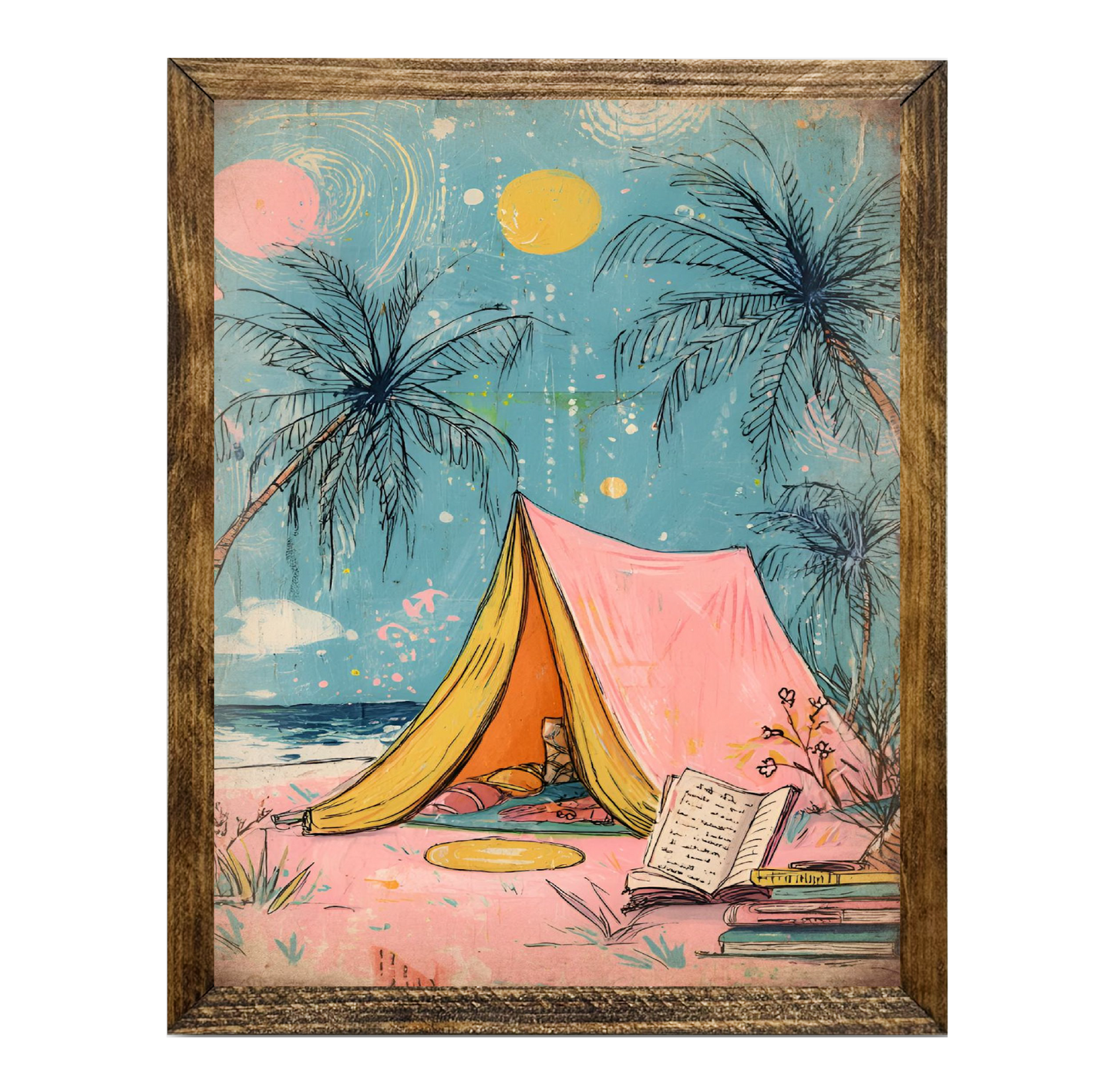 TIMBERLAND FRAME RETRO CAMPING AT THE BEACH