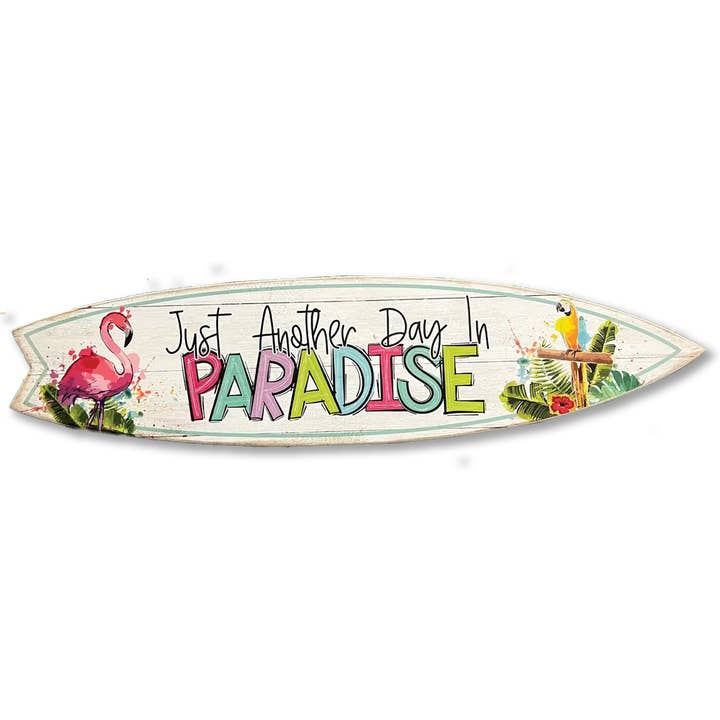 MINI 23" SURF BOARD WALL ACCENT ANOTHER DAY IN PARADISE