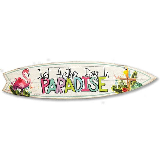 MINI 23" SURF BOARD WALL ACCENT ANOTHER DAY IN PARADISE
