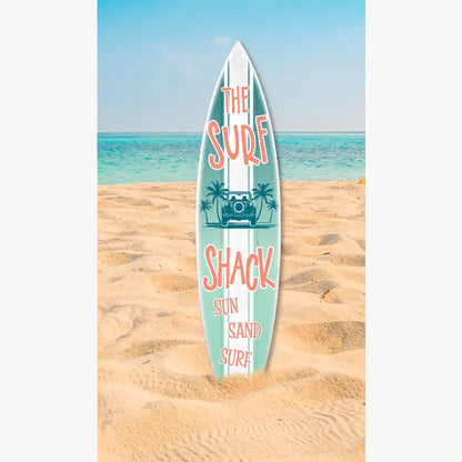 SURF BOARD WALL ACCENT SURF SHACK TEAL VERTICAL