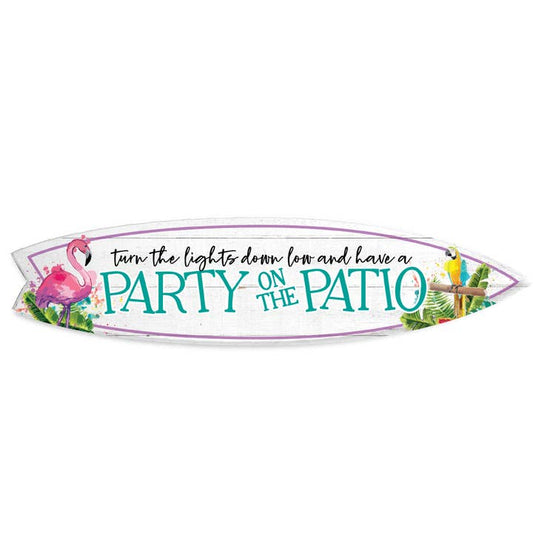 MINI 23" SURF BOARD WALL ACCENT PARTY ON THE PATIO