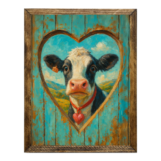 ARTISTIC SERIES TIMBERLAND- TEAL COW HEART WOOD ART