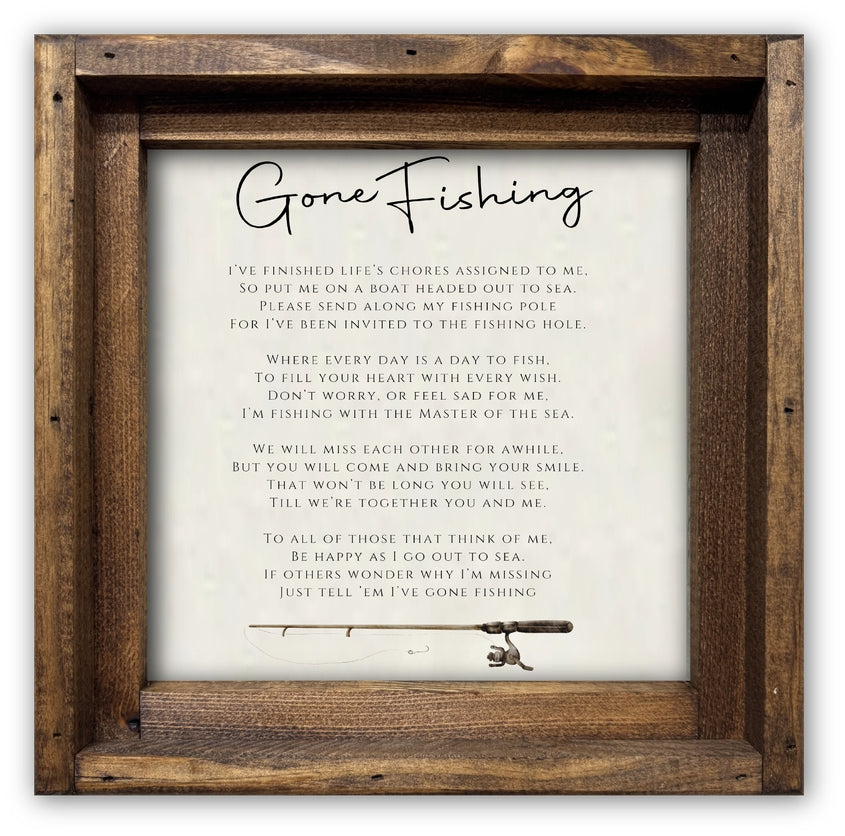 FRAMED CANVAS TELL 'EM I'VE GONE FISHING