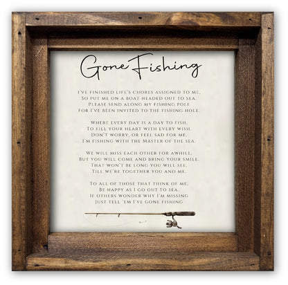 FRAMED CANVAS TELL 'EM I'VE GONE FISHING