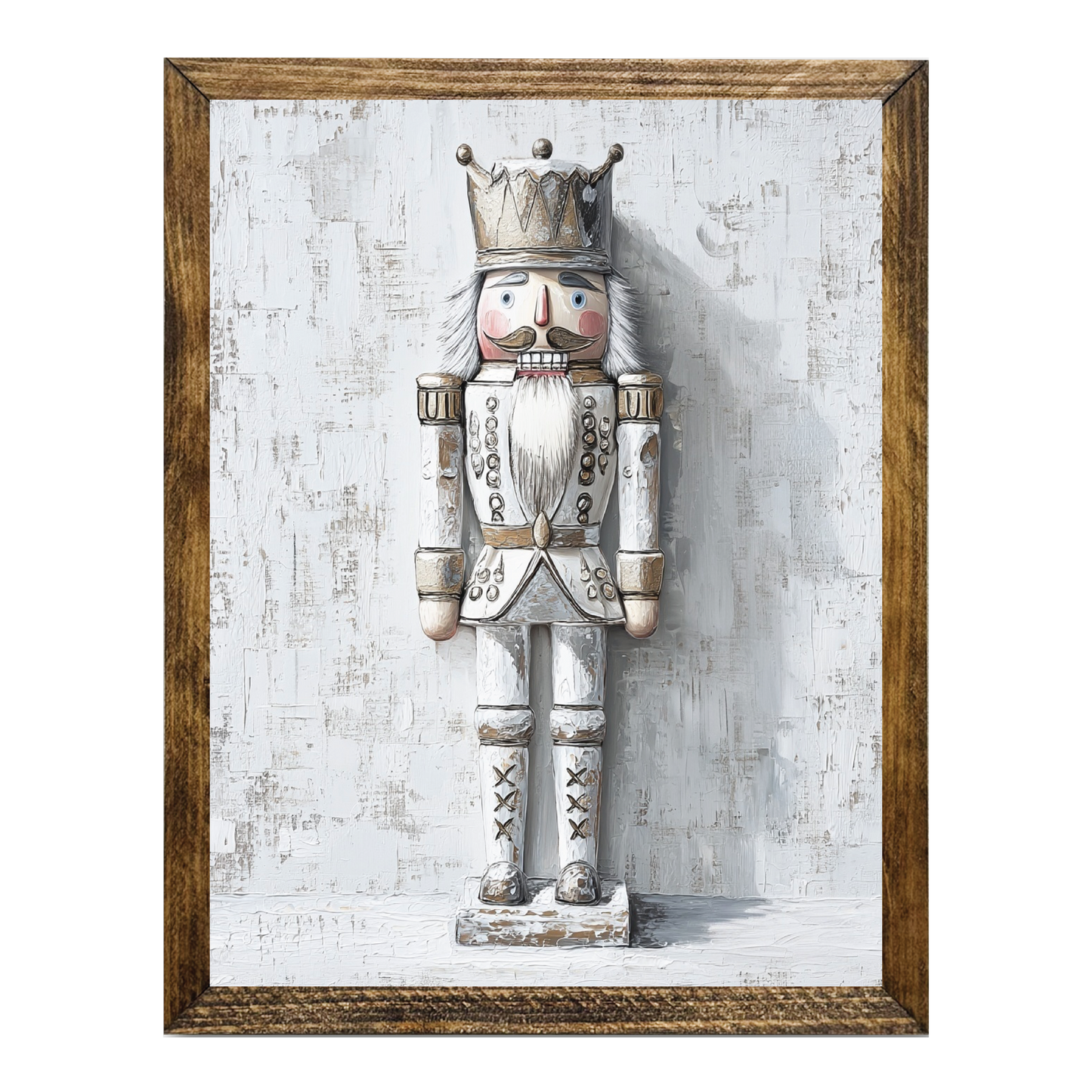 ARTISTIC SERIES NUTCRACKER ART- SNOWY GRAY WHITE GOLD 2