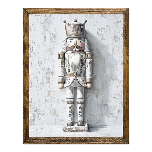 ARTISTIC SERIES NUTCRACKER ART- SNOWY GRAY WHITE GOLD 2