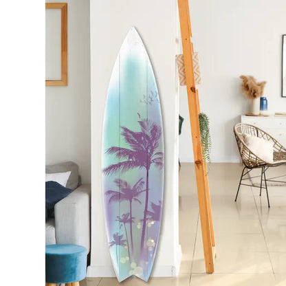 SURF BOARD WALL ACCENT PALM TREE ART (TEAL)