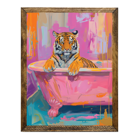 ARTISTIC SERIES TIMBERLAND-PREPPY PINK ABSTRACT TIGER BATH