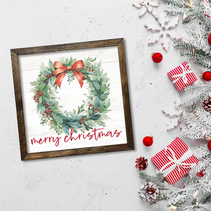 TIMBERLAND FRAME WREATH MERRY CHRISTMAS