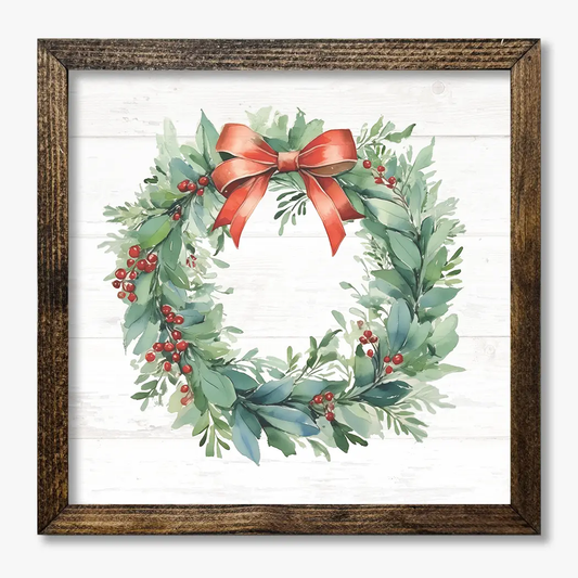 TIMBERLAND FRAME WREATH WITH BOW AND BERRIES