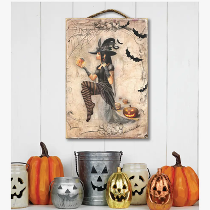 Vintage Witch with Apple
