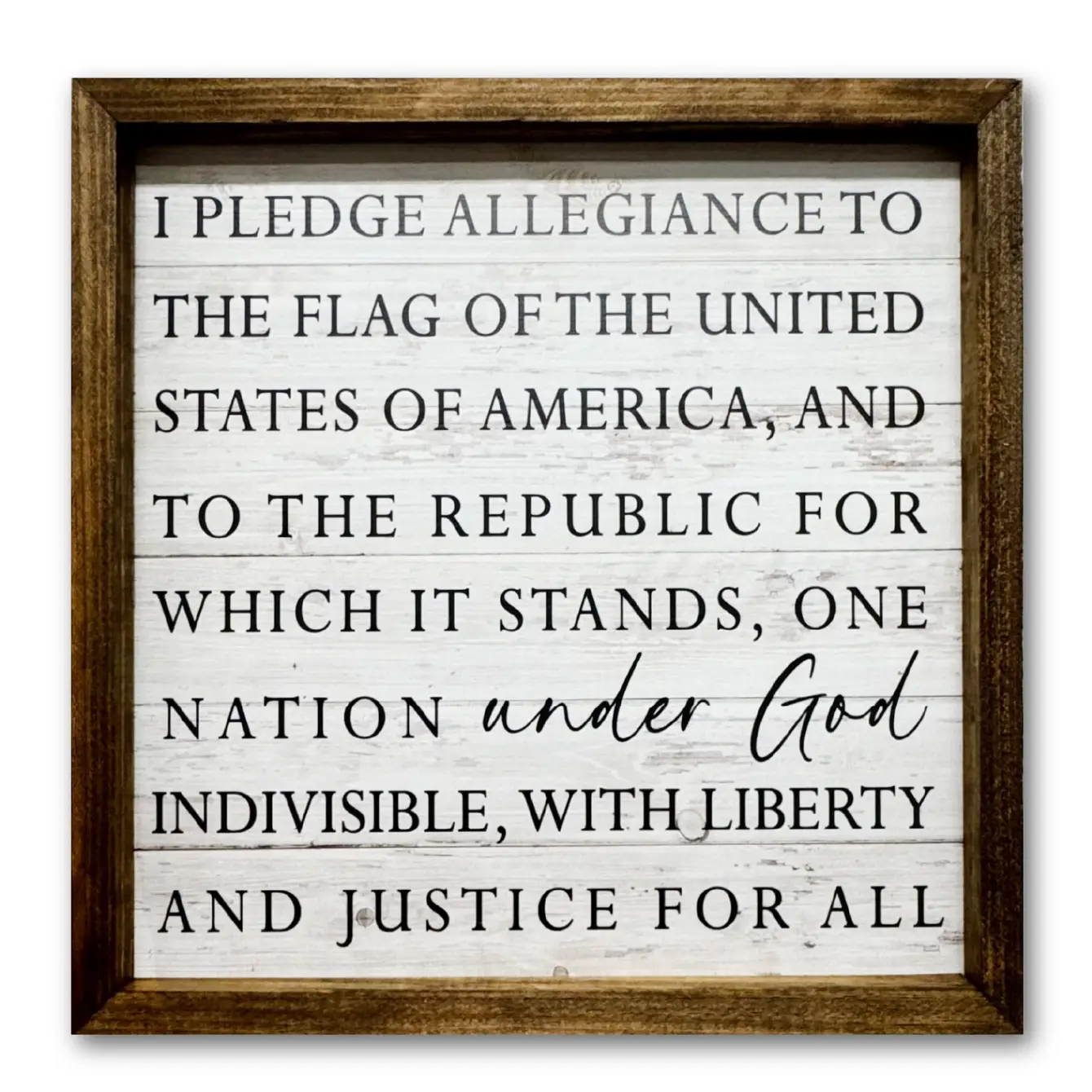 Pledge Frame Design TIMBERLAND FRAME PLEDGE OF ALLEGIANCE WHITEWASH – JarmzDesignsRetail